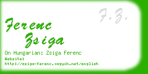 ferenc zsiga business card